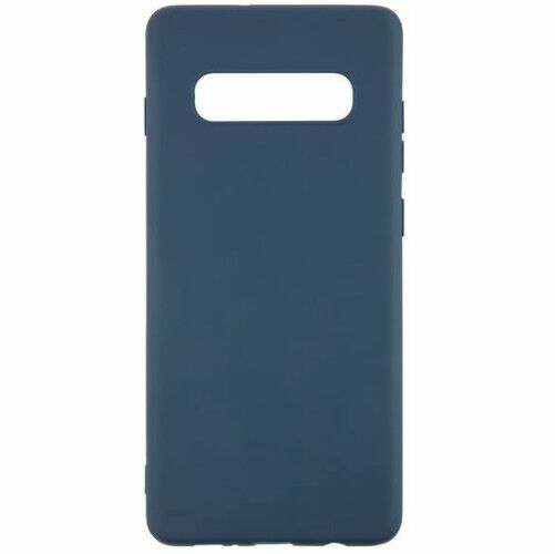 Накладка Samsung S10 Plus синий Soft Touch силикон mObility Однотонный