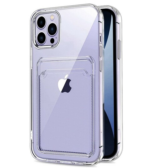 Накладка Apple iPhone 15 прозрачный с визитницей силикон С кардхолдером