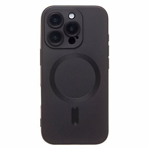 Накладка Apple iPhone 16 Pro Max черный матовый со стеклами на камере силикон SafeMag