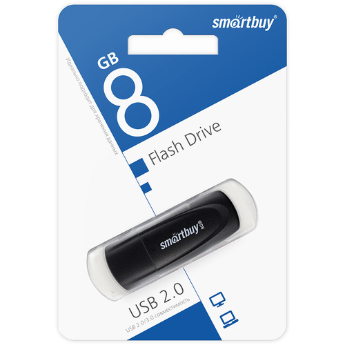 Флешка USB SmartBuy 8GB Scout USB 2.0, черный