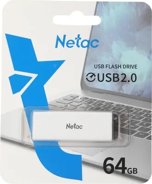 Флешка USB Netac 64GB U185 USB 2.0, белый