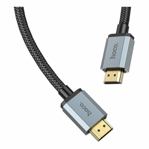 Кабель HDMI(п) - HDMI(п) HOCO US03 текстиль черный круглый 2 м. 8K