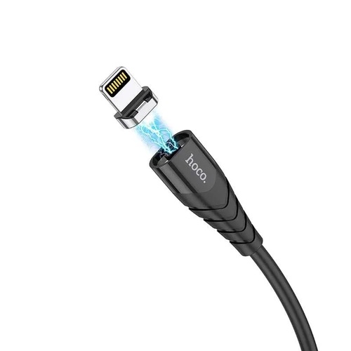 Кабель USB - 8 pin Lightning HOCO X63 пвх черный круглый 2.4A 1 м. магнитный