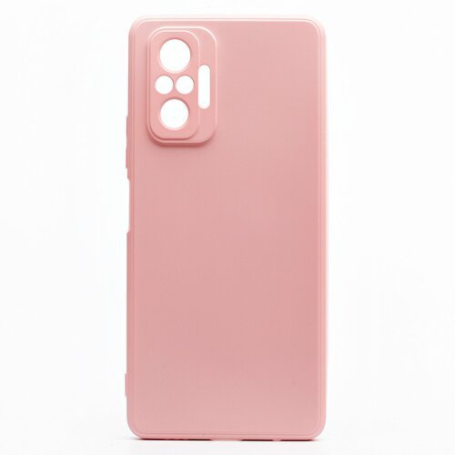 Накладка Xiaomi Redmi Note 10 Pro светло-розовый с защитой камеры Silicone Case Full без лого