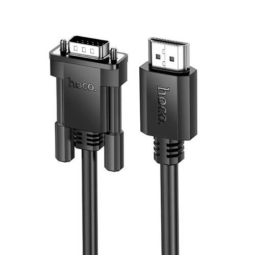 Кабель HDMI(п) - VGA(п) HOCO US12 черный круглый 2 м. 1080р 60Гц