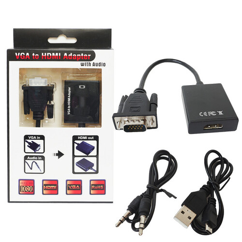 Адаптер VGA - HDMI + Audio No brand питание micro USB