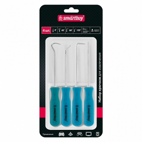 Набор крючков для извлечения SmartBuy 4 шт 0/45/90/135 град. D3*135мм