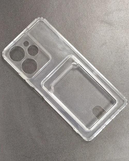 Накладка Tecno Spark Go 1/Pop 9 прозрачный с визитницей и защитой камеры силикон Противоударный