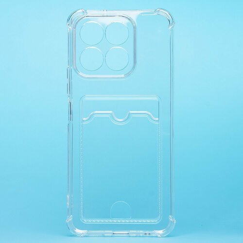 Накладка Huawei Honor X6b прозрачный с защитой камеры силикон С кардхолдером