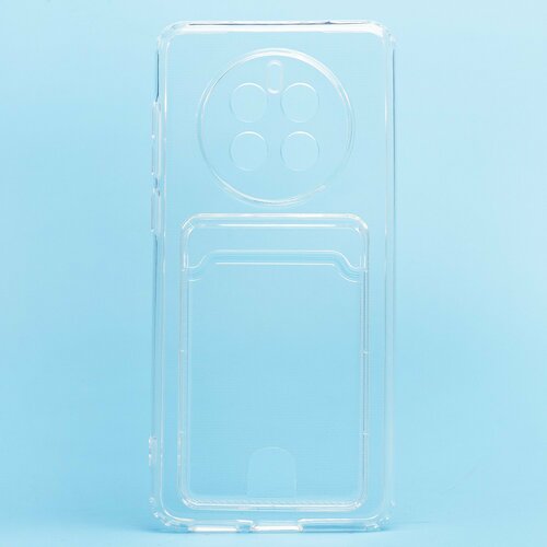 Накладка Huawei Nova 13 прозрачный с визитницей и защитой камеры силикон Противоударный
