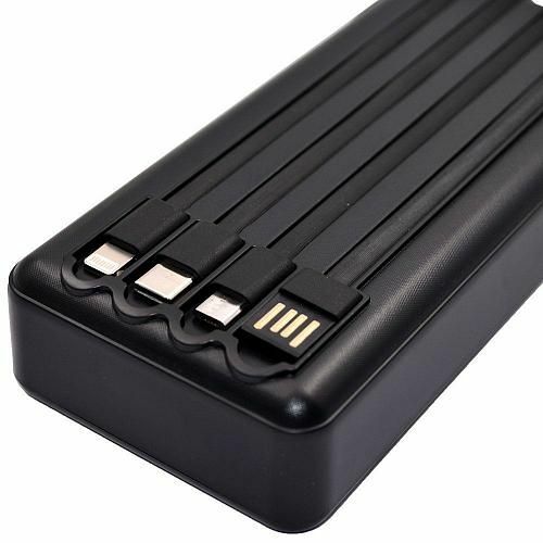Внешний аккумулятор 20000 mAh Denmen DP20 microUSB/Type-C/Lightning белый LED дисплей - 2