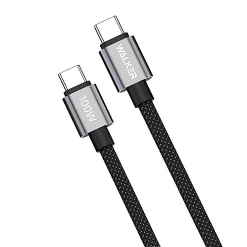 Кабель Type-C-Type-C Walker C985 текстиль черный круглый 1,5 м. 100W