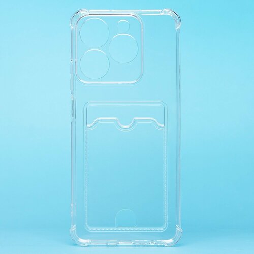 Накладка Realme C61/C63 прозрачный с визитницей и защитой камеры силикон Противоударный