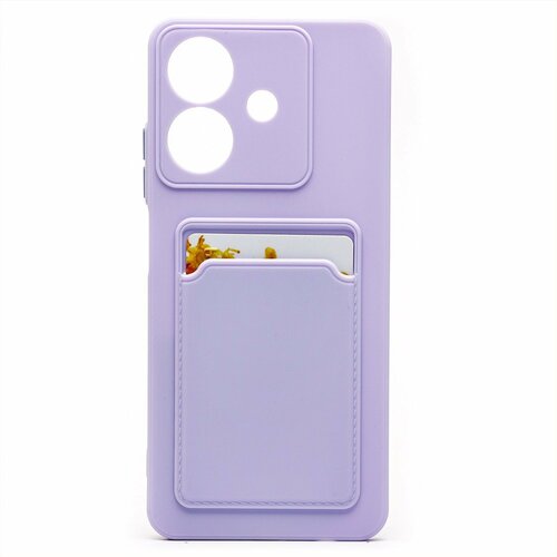 Накладка Realme C61/C63 сиреневый матовый с защитой камеры силикон С кардхолдером