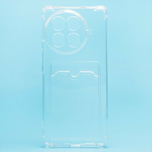 Накладка Tecno Camon 30S Pro прозрачный с визитницей и защитой камеры силикон Противоударный