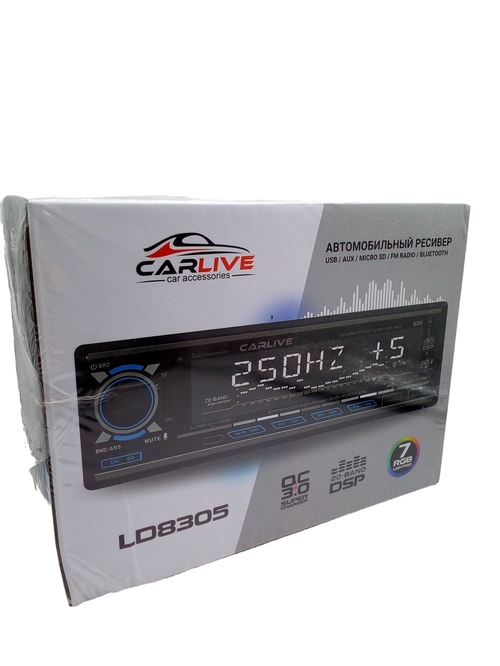 Автомагнитола CarLive 8305DSP 1 din 2*USB, microSD, AUX Bluetooth, пду 7 цветная подсветка 6RCA