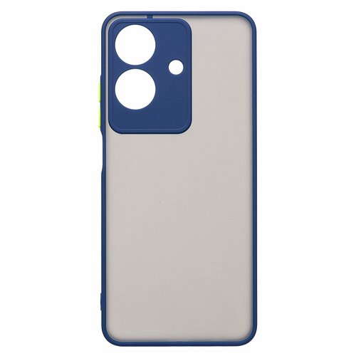 Накладка Realme Note 60 полупрозрачный бампер темно-синий силикон+пластик С окантовкой