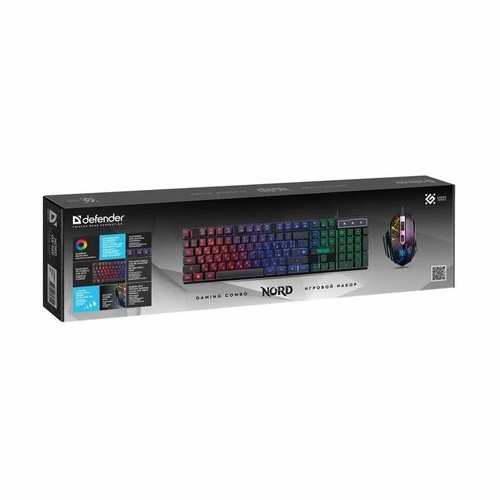Игровой набор Defender Nord клавиатура+мышь, черный - 2