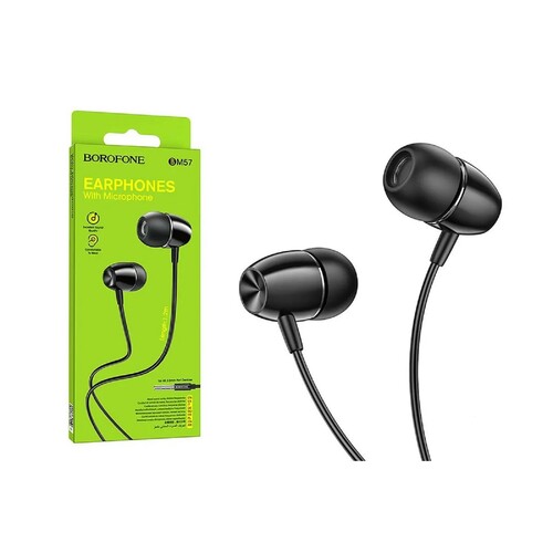 Наушники Borofone BM57 Platinum вакуумные, проводные, Jack 3.5, микрофон, черный
