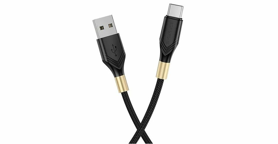 Кабель USB - Type-C Borofone BX92 черный 3.0A 1 м.