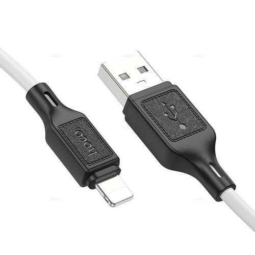 Кабель USB - 8 pin Lightning HOCO X90 силикон белый 2.4A 1 м.