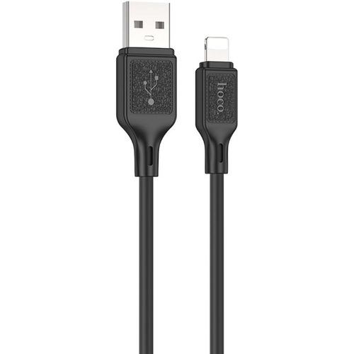 Кабель USB - 8 pin Lightning HOCO X90 силикон черный 2.4A 1 м.