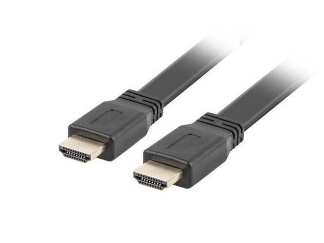 Кабель HDMI(п) - HDMI(п) SN силикон черный плоский 2 м. v2.0 4K