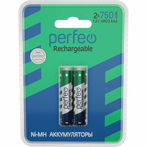 Аккумуляторы Perfeo R03 750mAh Ni-Mh BL2