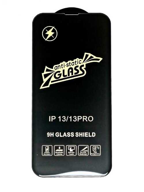 Защитное стекло Apple iPhone 13/13 Pro/14/16e черный Antistatic тех.пак