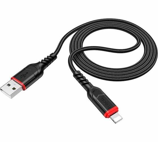 Кабель USB - 8 pin Lightning HOCO X59 черный 2.4A 1 м.