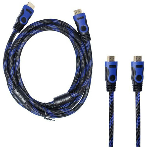 Кабель HDMI(п) - HDMI(п) No brand в оплетке черный круглый 3 м.
