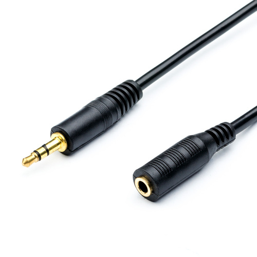 Кабель Jack 3.5(п) - Jack 3.5(м) No brand пвх черный 1,5 м.