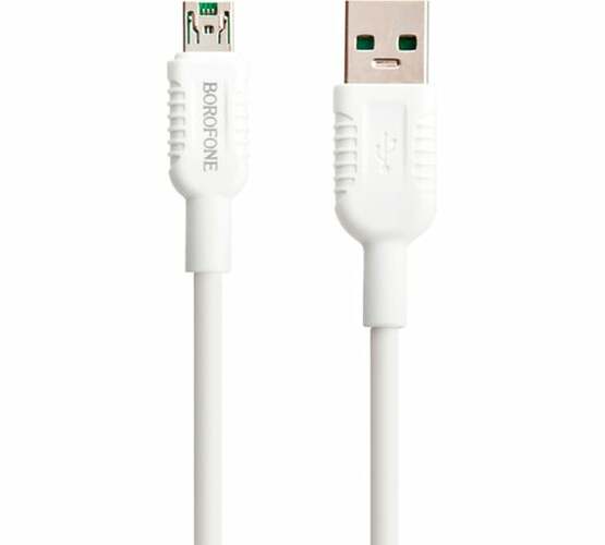 Кабель USB - micro USB Borofone BX33 белый круглый 4A 1,2 м.