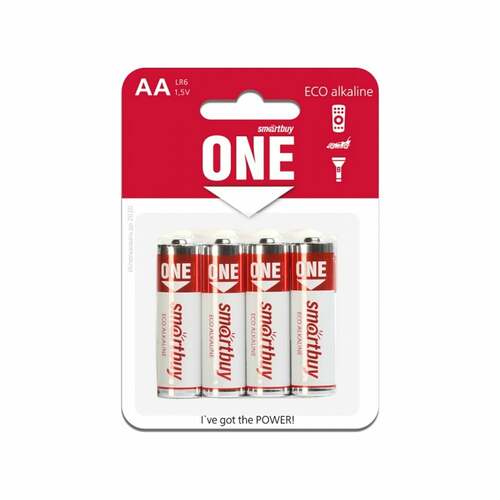 Батарейка Smartbuy LR06 (AA) ONE BL4 щелочная (SOBA-2A04B-Eco)