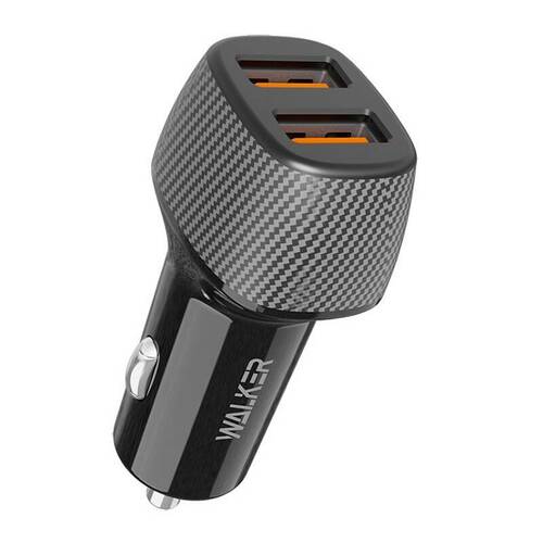 Автомобильные зарядные устройства Walker WCR-33 2USB черный 3A 18W
