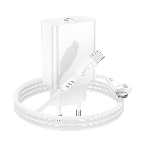 Сетевое зарядное устройство Borofone BA21A Pro USB Type-C белый Type-C 3A 20W