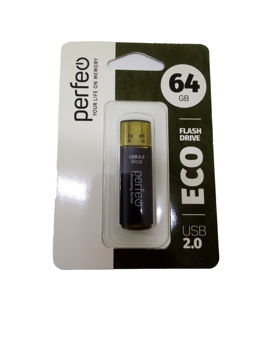 Флешка USB Perfeo 64GB E04 eco черный