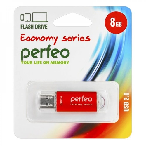 Флешка USB Perfeo 8GB E01 eco красный