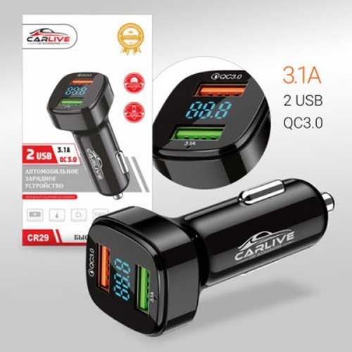 Автомобильные зарядные устройства Carlive CR29 2USB черный 18W