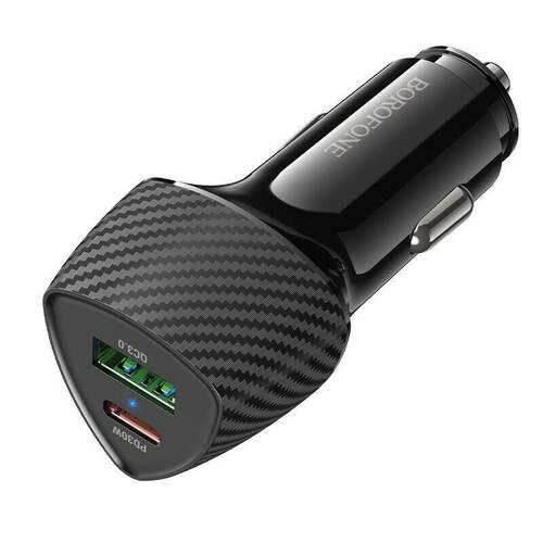 Автомобильные зарядные устройства Borofone BZ31C 1USB+USB Type-C черный 3A 30W