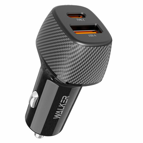 Автомобильные зарядные устройства Walker WCR-35 1USB+USB Type-C черный 3A 30W