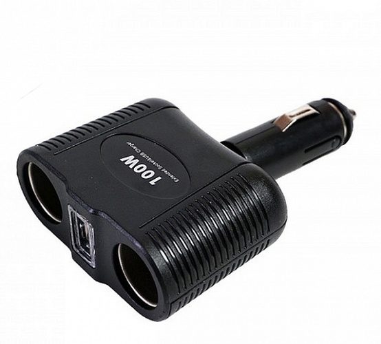 Разветвитель прикуривателя 2 гнезда 1USB OLESSON 1646