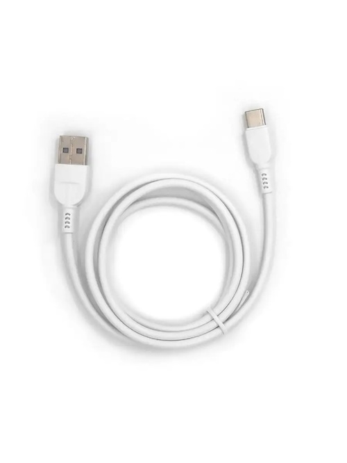Кабель USB - Type-C No brand силикон белый 1 м.