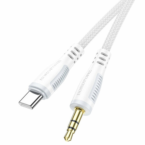 Переходник Type-C - Jack 3.5(п) Borofone BL14 белый 1 м.