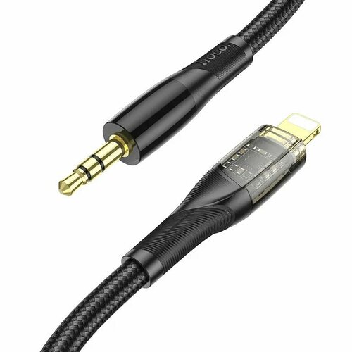 Кабель 8 Pin lightning - AUX HOCO UPA25 в оплетке черный 1 м.