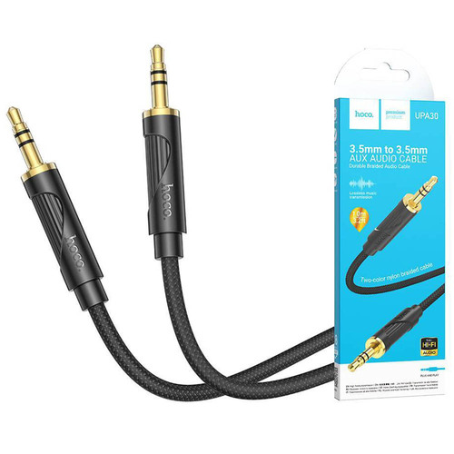 Кабель Jack 3.5(п) - Jack 3.5(п) HOCO UPA30 черный 1 м.