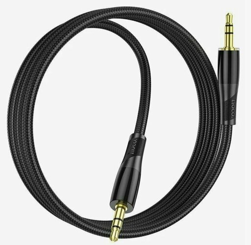Кабель Jack 3.5(п) - Jack 3.5(п) HOCO UPA25 черный 1 м.