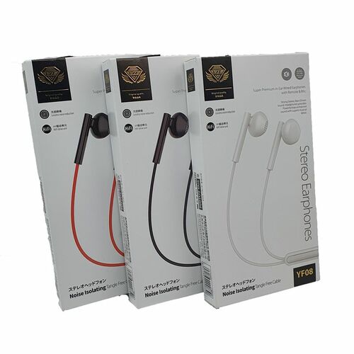 Наушники LYZ YF 08 вкладыши, проводные, Jack 3.5, микрофон, белый