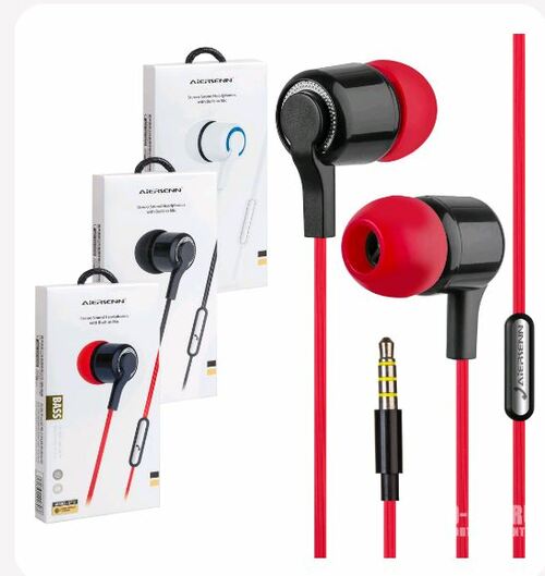 Наушники Aiersenn EF12 вакуумные, проводные, Jack 3.5, микрофон, черный