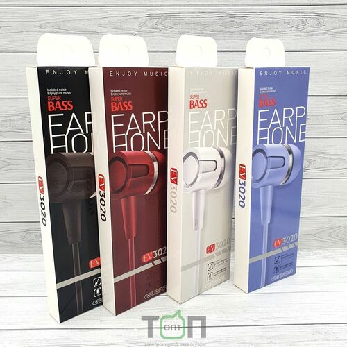 Наушники NB EV3020 вакуумные, проводные, Jack 3.5, микрофон,